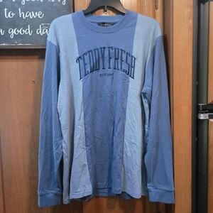Teddy Fresh Blue Long Sleeve Men's Shirt Medium